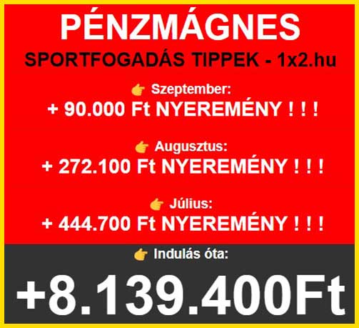 🚀💰 Pénzmágnes: 37 hónap, 8.139.400 Ft nyeremény 💰🚀 - 1x2.hu - Tippmix tippek