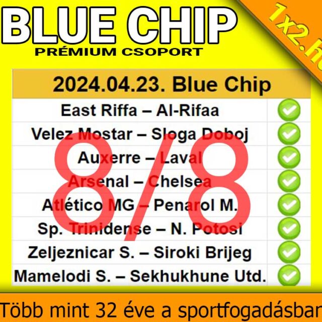 💥 BLUE CHIP: 8/8 – Tegnap is TELITALÁLAT