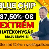 💥 BLUE CHIP: Extrém, 87.50 %-os hatékonyság májusban is - 1x2.hu - Tippmix tippek