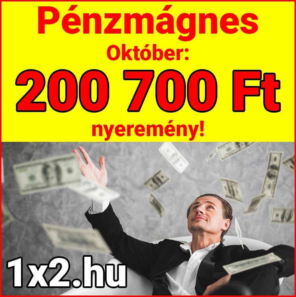 Pénzmágnes: 207.000 nyeremény októberben! Több mint 11.4 Millió indulás óta! Tarts velünk Te is! - 1x2.hu - Tippmix tippek