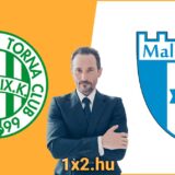 Ferencvárosi TC és Malmö FF logók közötti férfi üzleti öltözékben. Tippmix tippek, sportfogadás tippek, és ingyenes Tippmix tippek érhetők el a 1x2.hu weboldalon. Kiemelkedő sportfogadási lehetőségek.