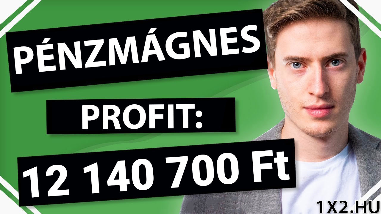 Pénzmágnes felirat és 12 140 700 Ft profit kiemelve zöld háttér előtt, egy fiatal férfi arcképével. Fedezd fel a Tippmix tippek titkait, és kövesd az ingyenes sportfogadási tippeket a nagyobb nyeremény