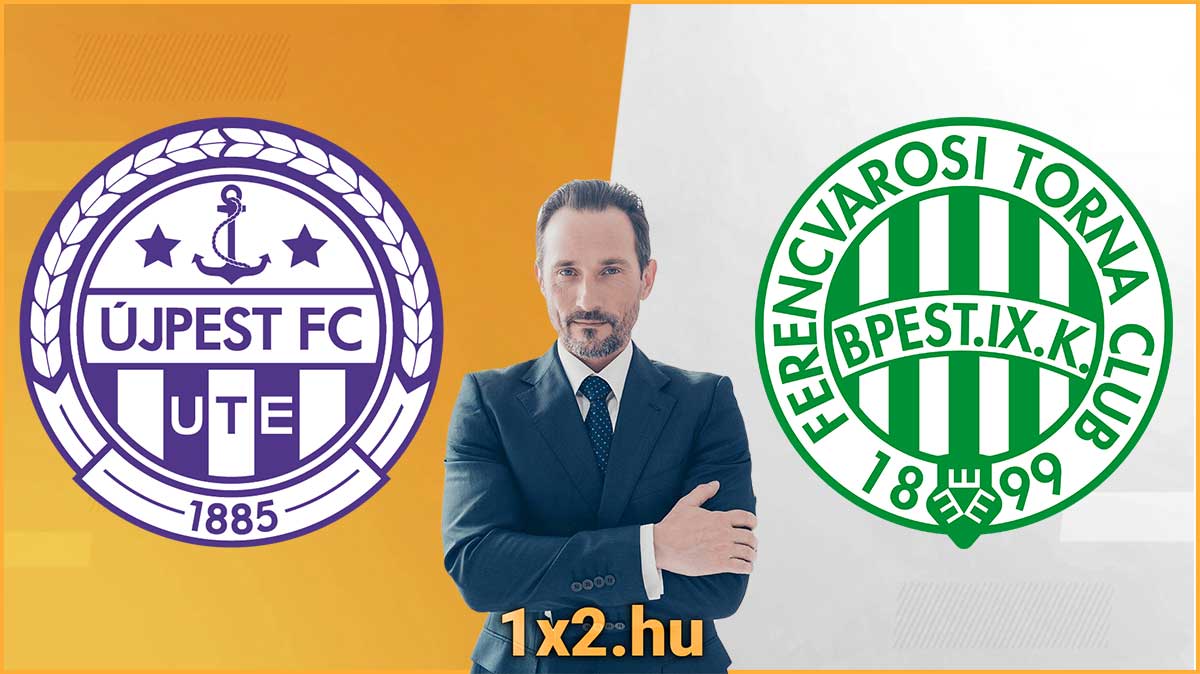 Férfi áll két futballcsapat címere között: Újpest FC és Ferencvárosi TC. Tippmix tippek az oldalon 1x2.hu. Sportfogadás tippek, ingyenes Tippmix tippek és sportfogadás lehetőségek minden érdeklődőnek.